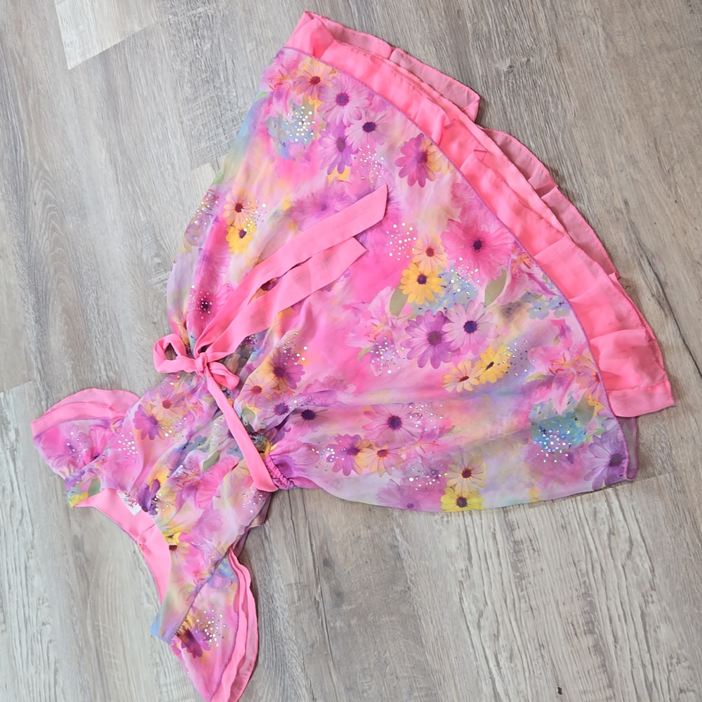 Justice Pink Floral Sparkle Dress